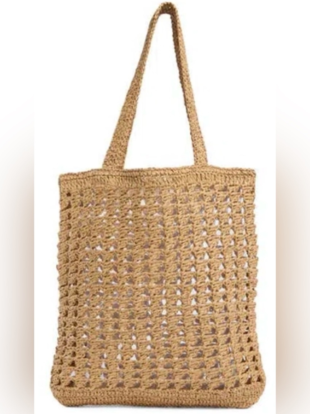 NWT Woven Straw Tote Bag - Dark Natural trending bag